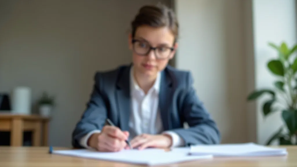 Professional portrait of person in modern office setting