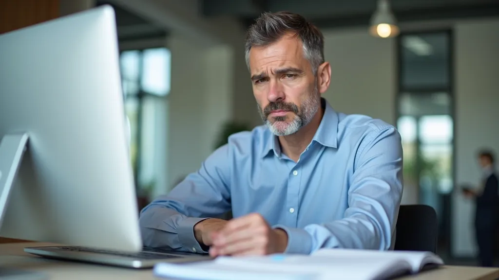 Frustrated person looking at an overscheduled calendar with conflicts
