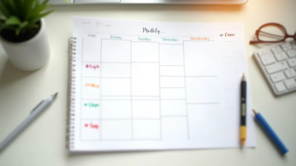 Calendar view showing time blocks organized by color and type